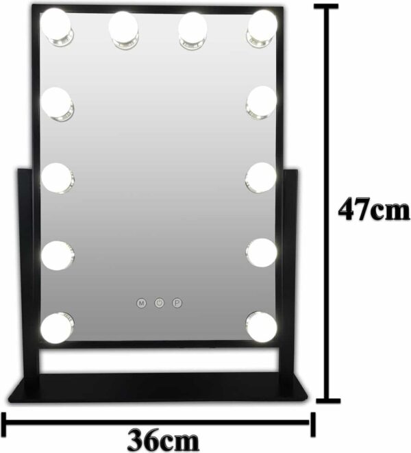 Makeup Mirror with 12 LED Lights – Perfect Lighting for Flawless Daily Makeup