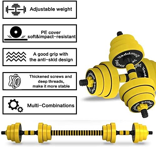 20 KG Adjustable Dumbbell & Barbell Set – Home & Gym Strength Training Kit