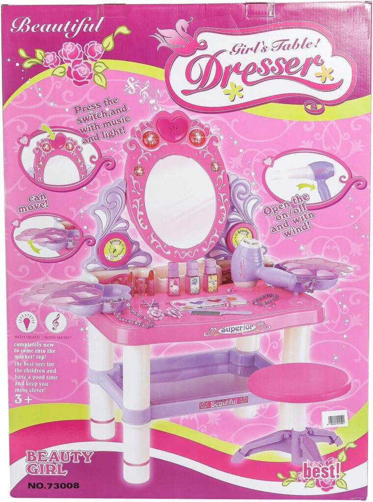 Girls’ Vanity & Makeup Play Set with Mirror and Music – Fun, Beauty & Imagination in One! 💄✨
