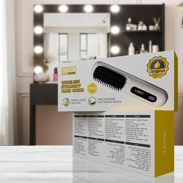 Dinx DX1358 Cordless Hair Straightening Comb – 3 Heat Levels for Smooth & Stylish Hair Anywhere
