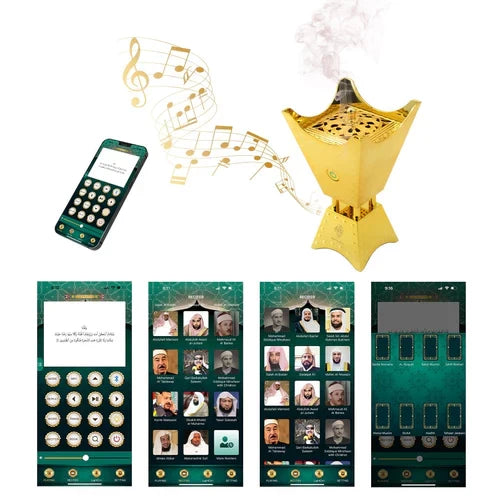 Electric Incense Burner with Quran Speaker, Remote Control