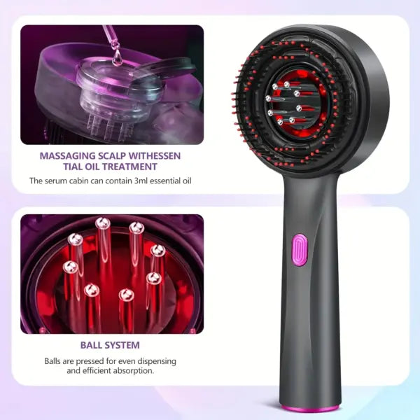 High-Quality Electric Scalp Massager Brush – Rechargeable with Vibration & Built-in Oil Dispenser for Hair Growth & Relaxation