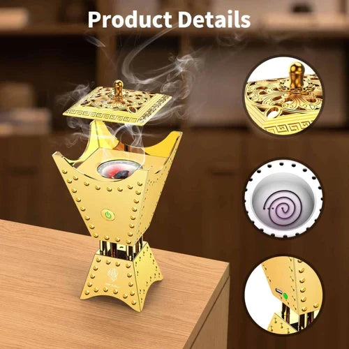 Electric Incense Burner with Quran Speaker, Remote Control