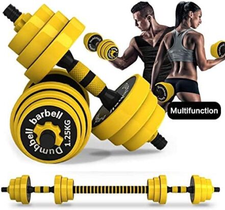 20 KG Adjustable Dumbbell & Barbell Set – Home & Gym Strength Training Kit