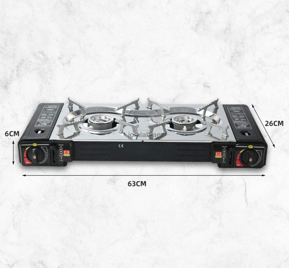Portable Double-Burner Camping Stove – Fast & Safe Outdoor Cooking Anywhere