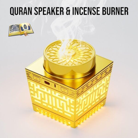 3-in-1 Luxury Electric Incense Burner with Quran Speaker & Azan Clock