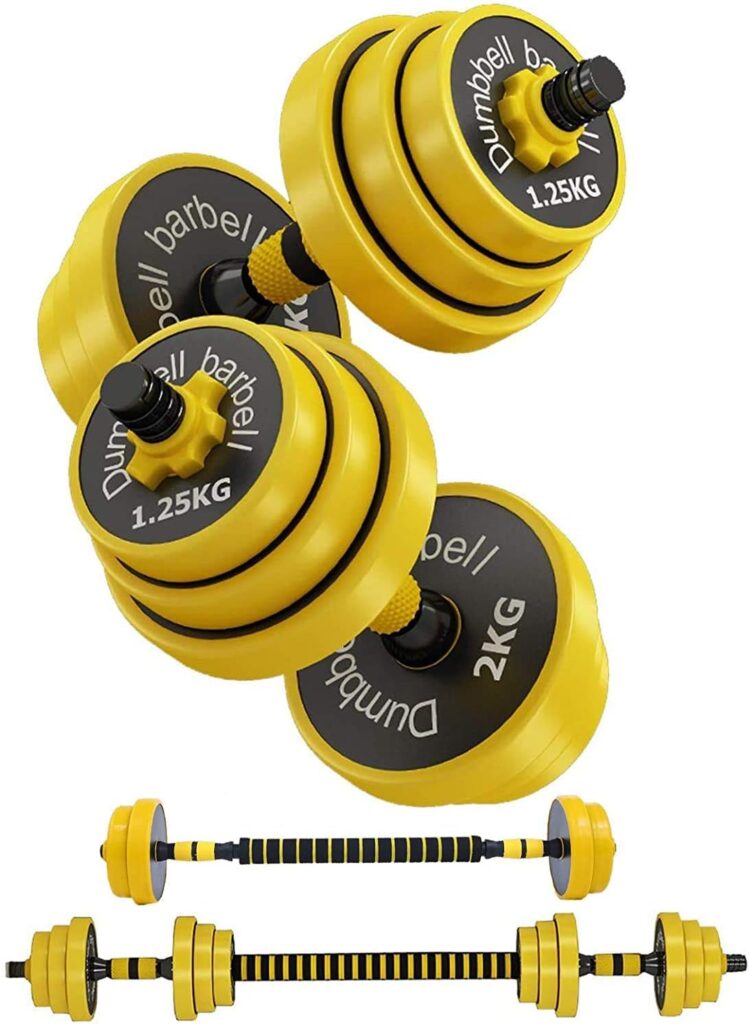 20 KG Adjustable Dumbbell & Barbell Set – Home & Gym Strength Training Kit