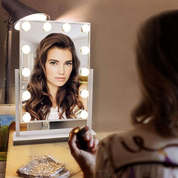 Makeup Mirror with 12 LED Lights – Perfect Lighting for Flawless Daily Makeup