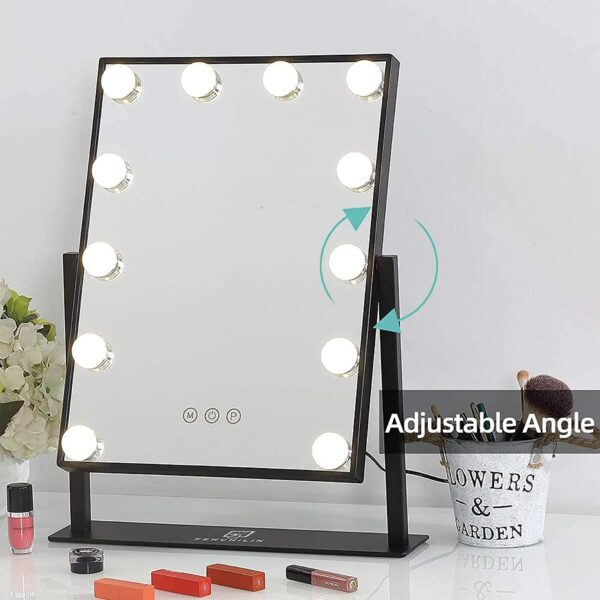 Makeup Mirror with 12 LED Lights – Perfect Lighting for Flawless Daily Makeup