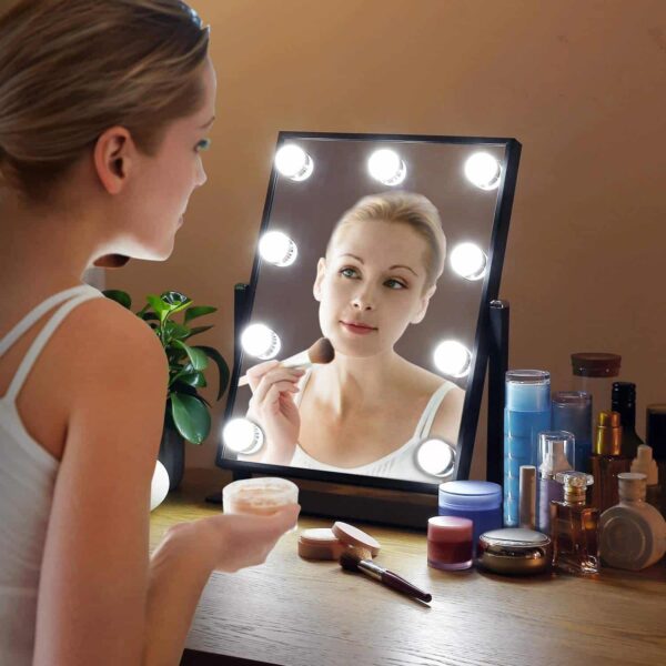 Makeup Mirror with 12 LED Lights – Perfect Lighting for Flawless Daily Makeup