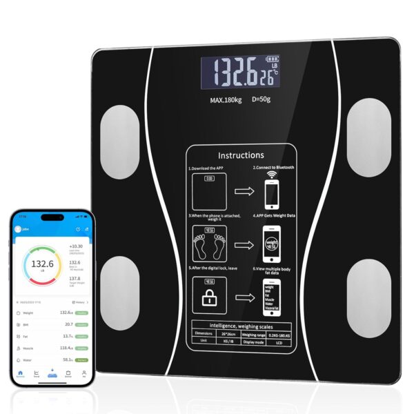 OKOK Smart Body Scale – Measures Body Fat, Muscle, Water & Weight with Precision