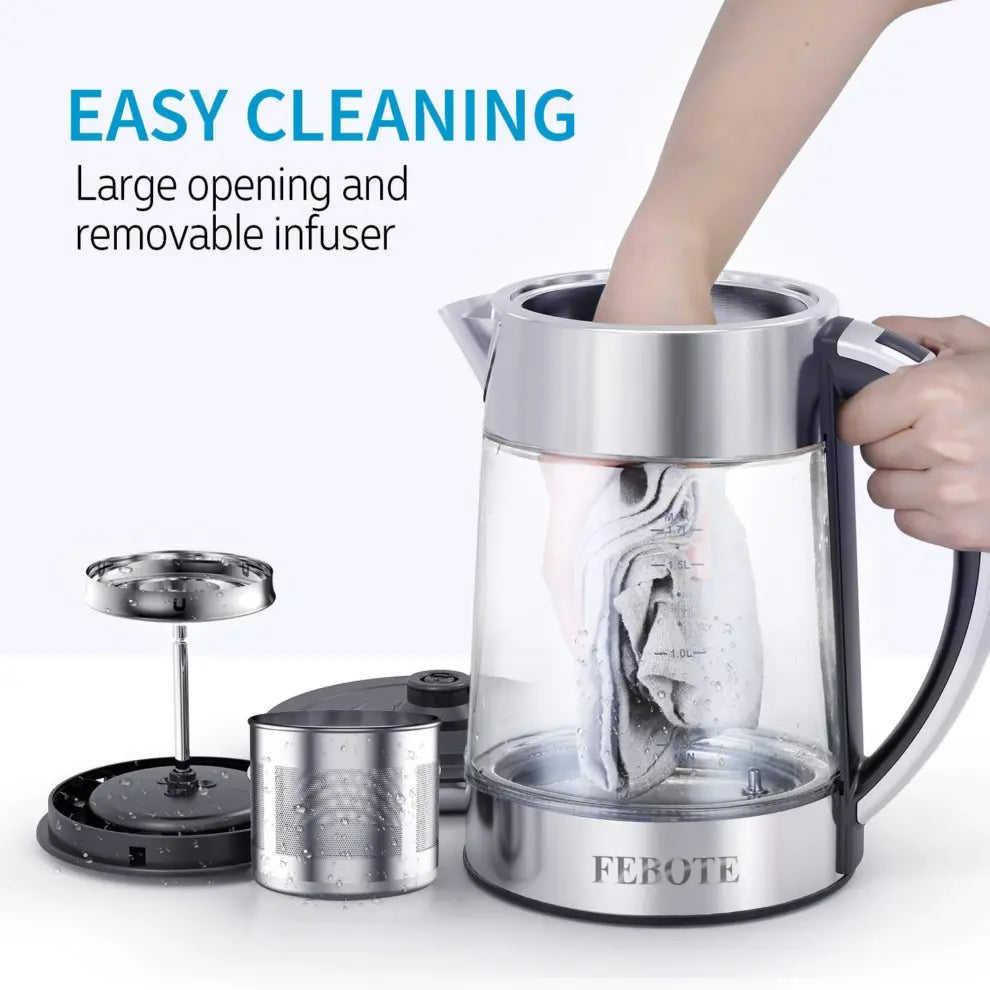 WTRTR Electric Tea Kettle with Infuser & Multiple Temperature Settings – Elegant Design for Perfect Brewing