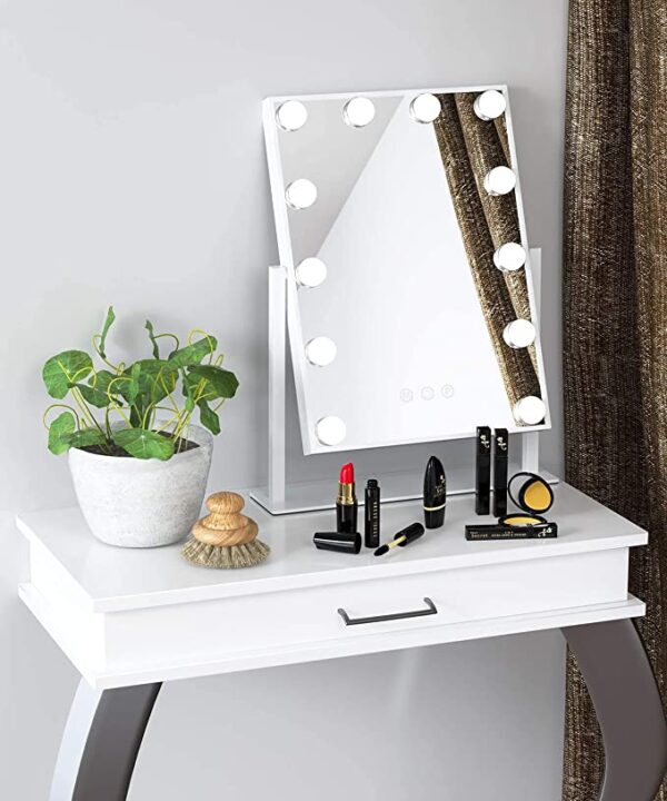 Makeup Mirror with 12 LED Lights – Perfect Lighting for Flawless Daily Makeup