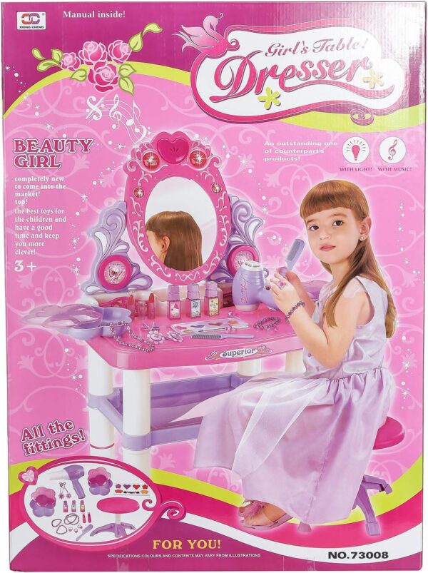 Girls’ Vanity & Makeup Play Set with Mirror and Music – Fun, Beauty & Imagination in One! 💄✨