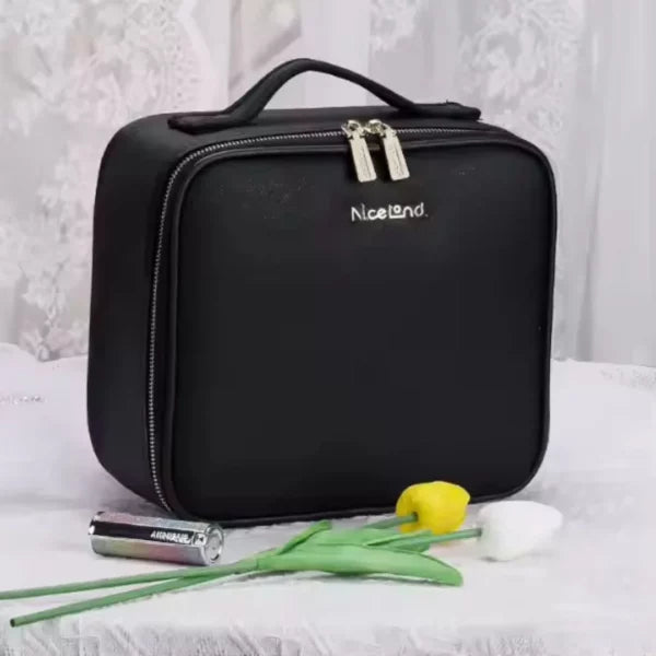 Large Makeup Bag with Built-in LED Mirror – Stylish Organization & Perfect Lighting Anywhere