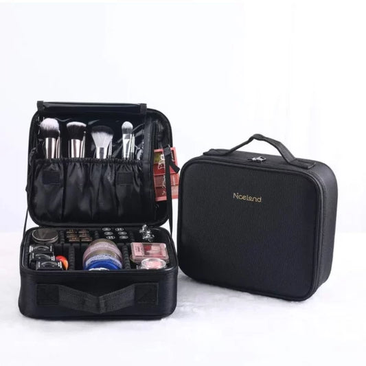 Large Makeup Bag with Built-in LED Mirror – Stylish Organization & Perfect Lighting Anywhere