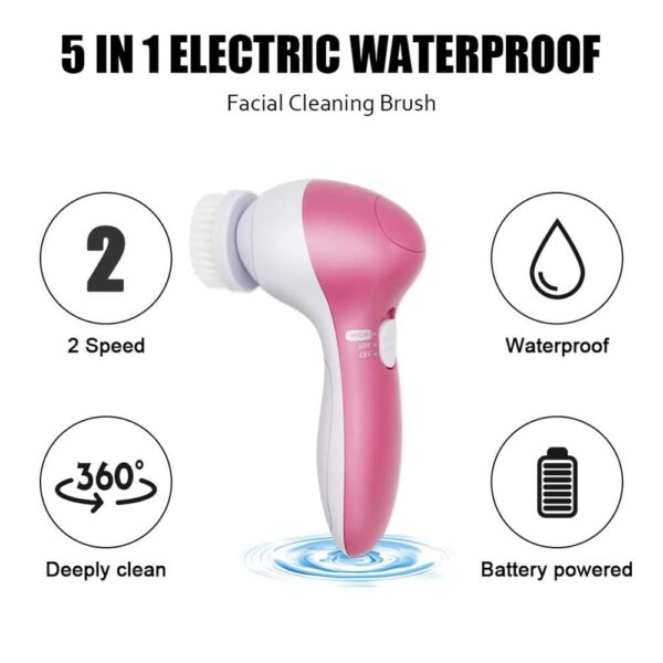 5-in-1 Facial Cleansing Brush – Deep Cleansing & Gentle Exfoliation for Radiant, Glowing Skin