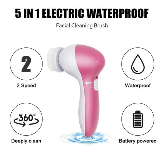 5-in-1 Facial Cleansing Brush – Deep Cleansing & Gentle Exfoliation for Radiant, Glowing Skin