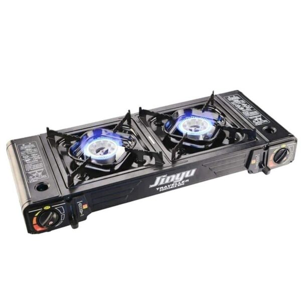Portable Double-Burner Camping Stove – Fast & Safe Outdoor Cooking Anywhere