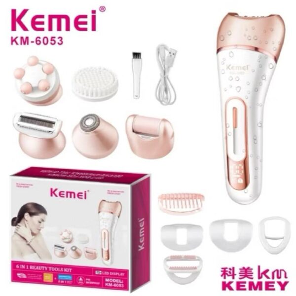 Kemei KM-6053 Women’s Hair Removal Device – Multi-Functional, Rechargeable & Ergonomic Design for Smooth, Silky Skin