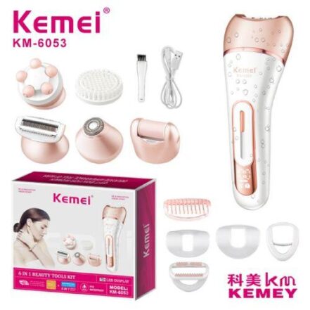 Kemei KM-6053 Women’s Hair Removal Device – Multi-Functional, Rechargeable & Ergonomic Design for Smooth, Silky Skin