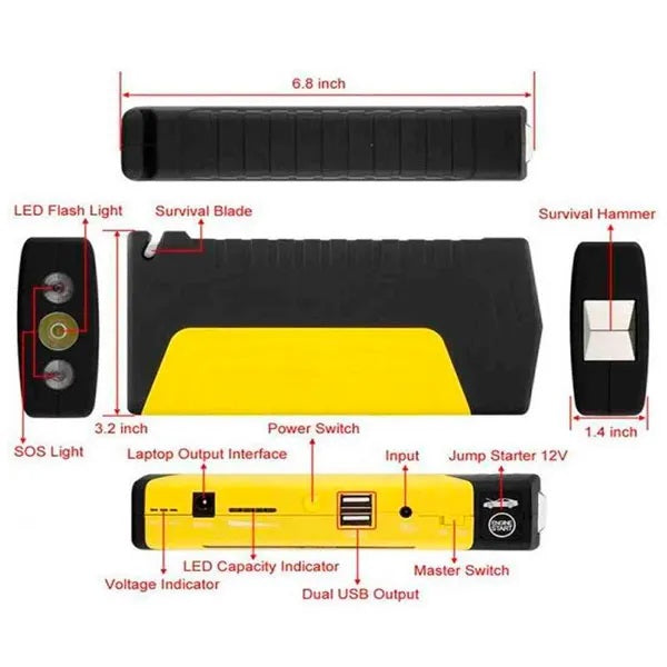 Car Battery Jump Starter with Tire Air Compressor – The Ultimate Emergency Saver