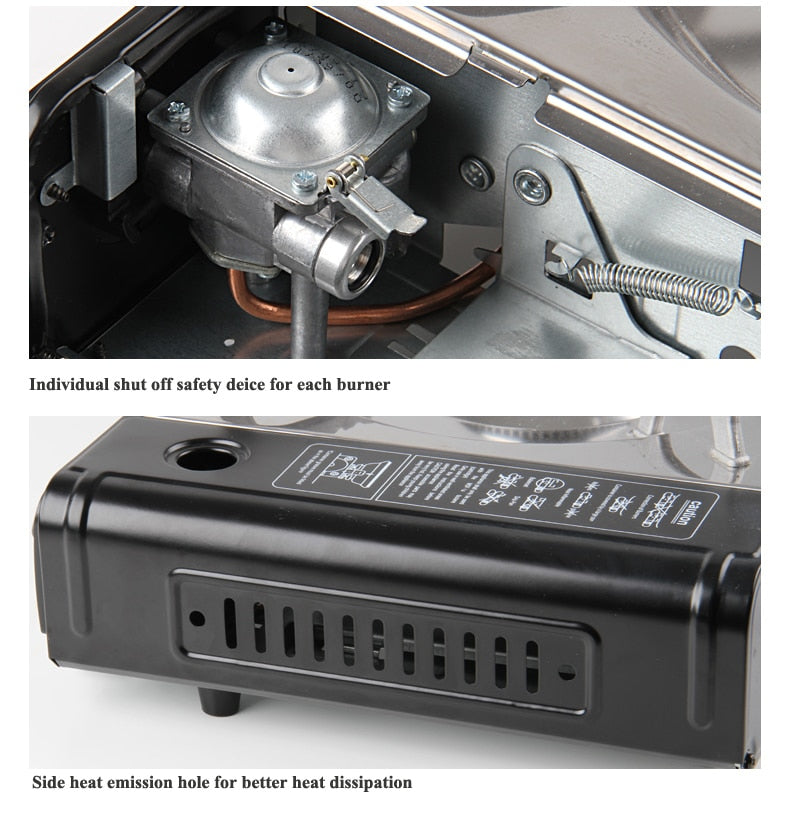 Portable Double-Burner Camping Stove – Fast & Safe Outdoor Cooking Anywhere