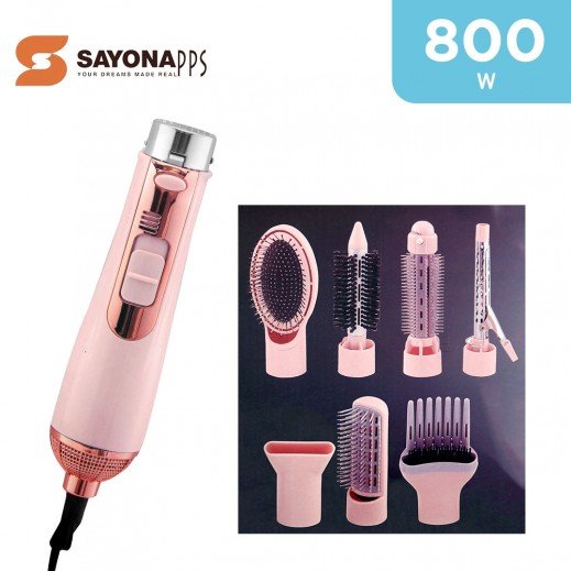 Sayona 7-in-1 Hair Styler – Hair Dryer, Curler & Straightener, 800W Power