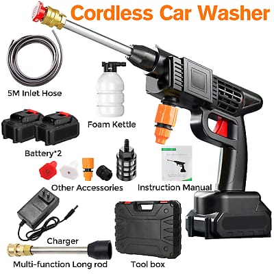Upgraded Cordless Car Washing Pump – 48V with 2 Batteries