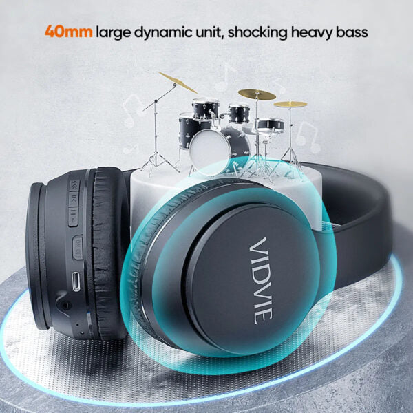 Vedvi Wireless Headset with Microphone – 70 Hours Battery Life + 1-Year Warranty