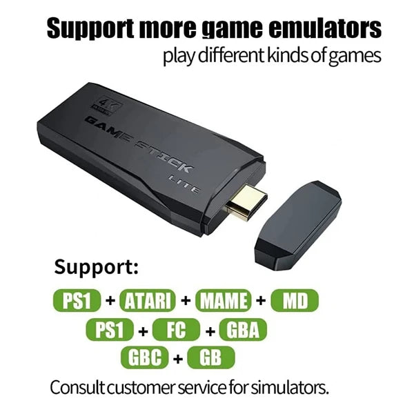 Classic Retro Game Console – 10,000 Games + Wireless Controllers (64GB)