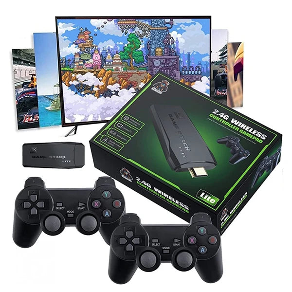 Classic Retro Game Console – 10,000 Games + Wireless Controllers (64GB)